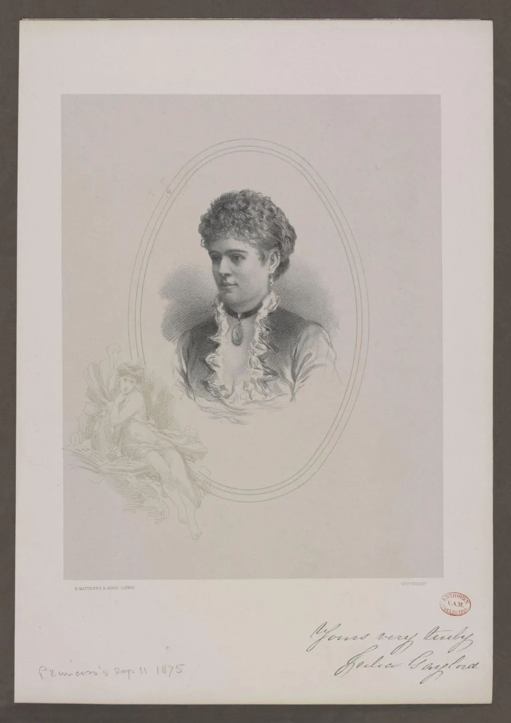 Julia Gaylord, by E. Matthews & Sons, 1850
