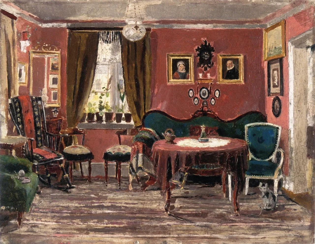 The Living-Room of the Misses Munch in Pilestredet 61, detail