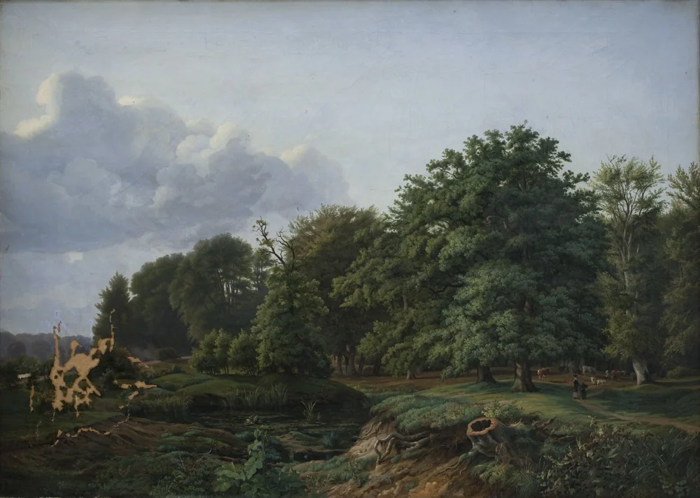 A Forrest near Hellebæk in the North of Zealand. Afternoon., detail