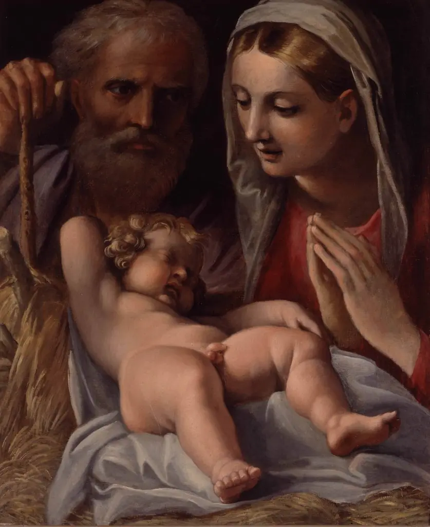 Holy Family, by Annibale Carracci, oil, 1600
