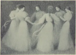 La Ronde, by Henri Eugéne Le Sidaner, ink, 1897