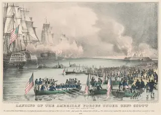 Landing of the American Forces under Genl. Scott: At Vera Cruz March 9th 1847, by Nathaniel Currier, ink, 1847