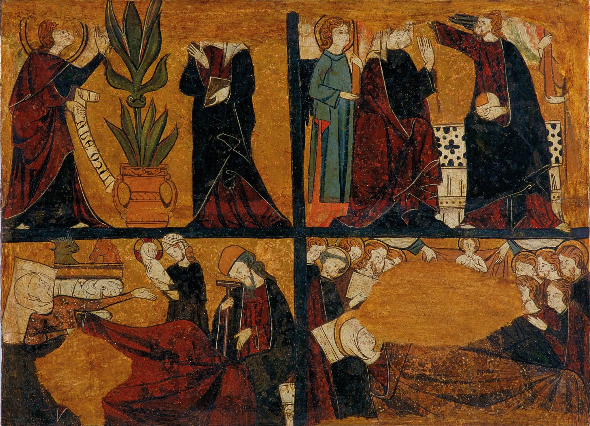 Annunciation, Nativity, Dormition and Coronation of the Virgin, detail