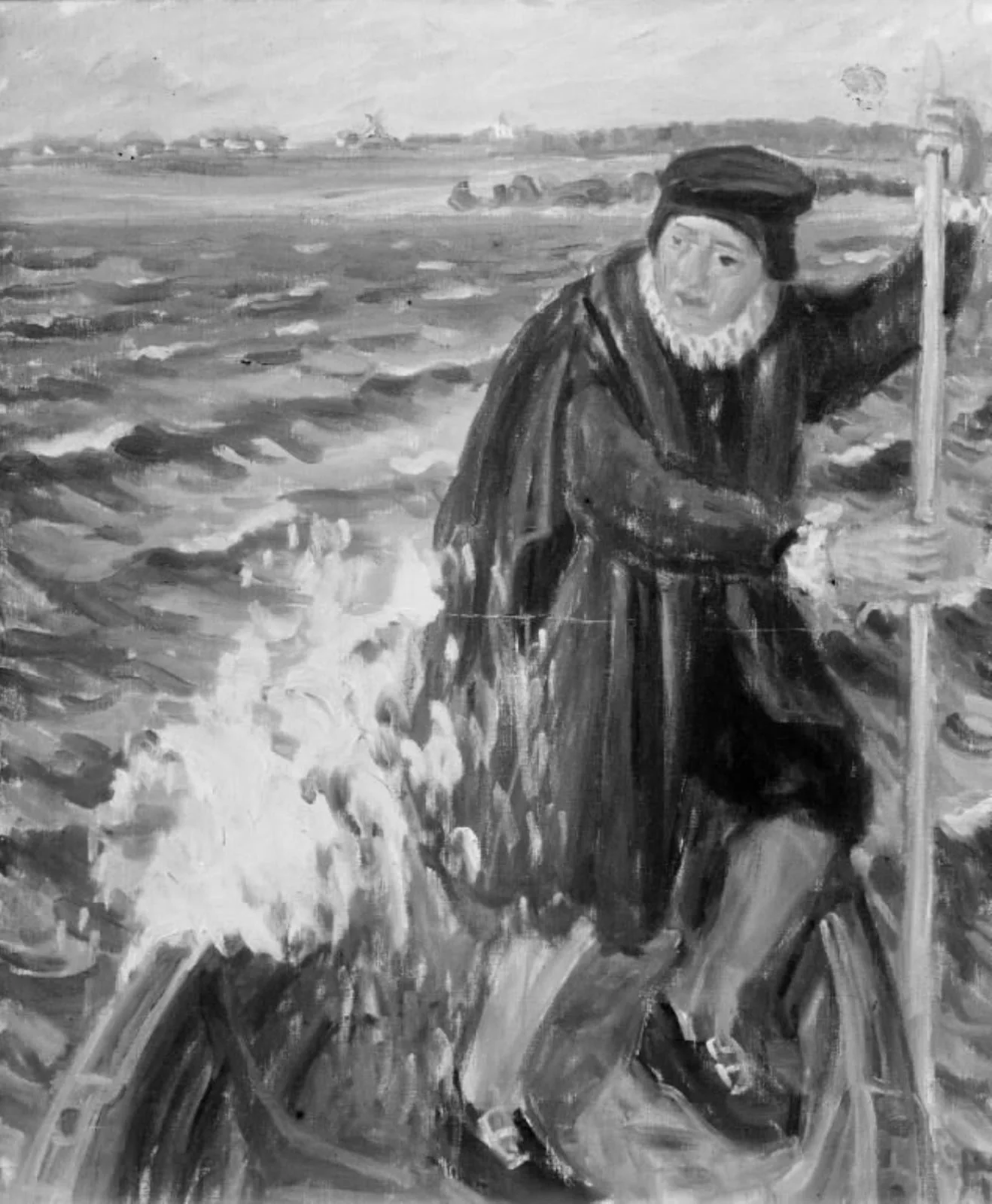 Præsten Hans Madsen stager over til Horneland, detail