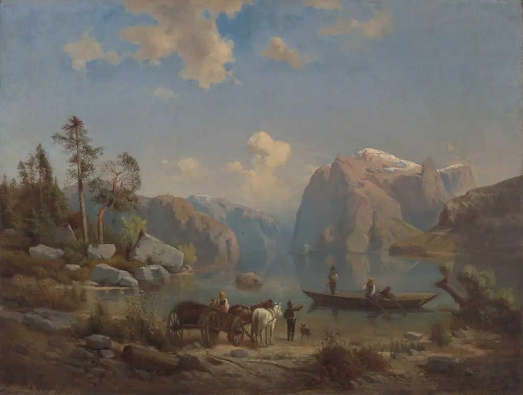 Mountain Landscape with a Lake, by Aleksander Kotsis, oil, 1860