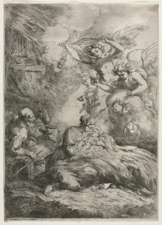 The Nativity, by Bartolomeo Biscaino, 1654