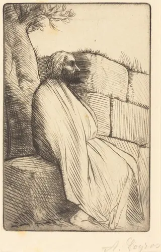 Philosopher (Le philosophe), by Alphonse Legros, ink, 1874