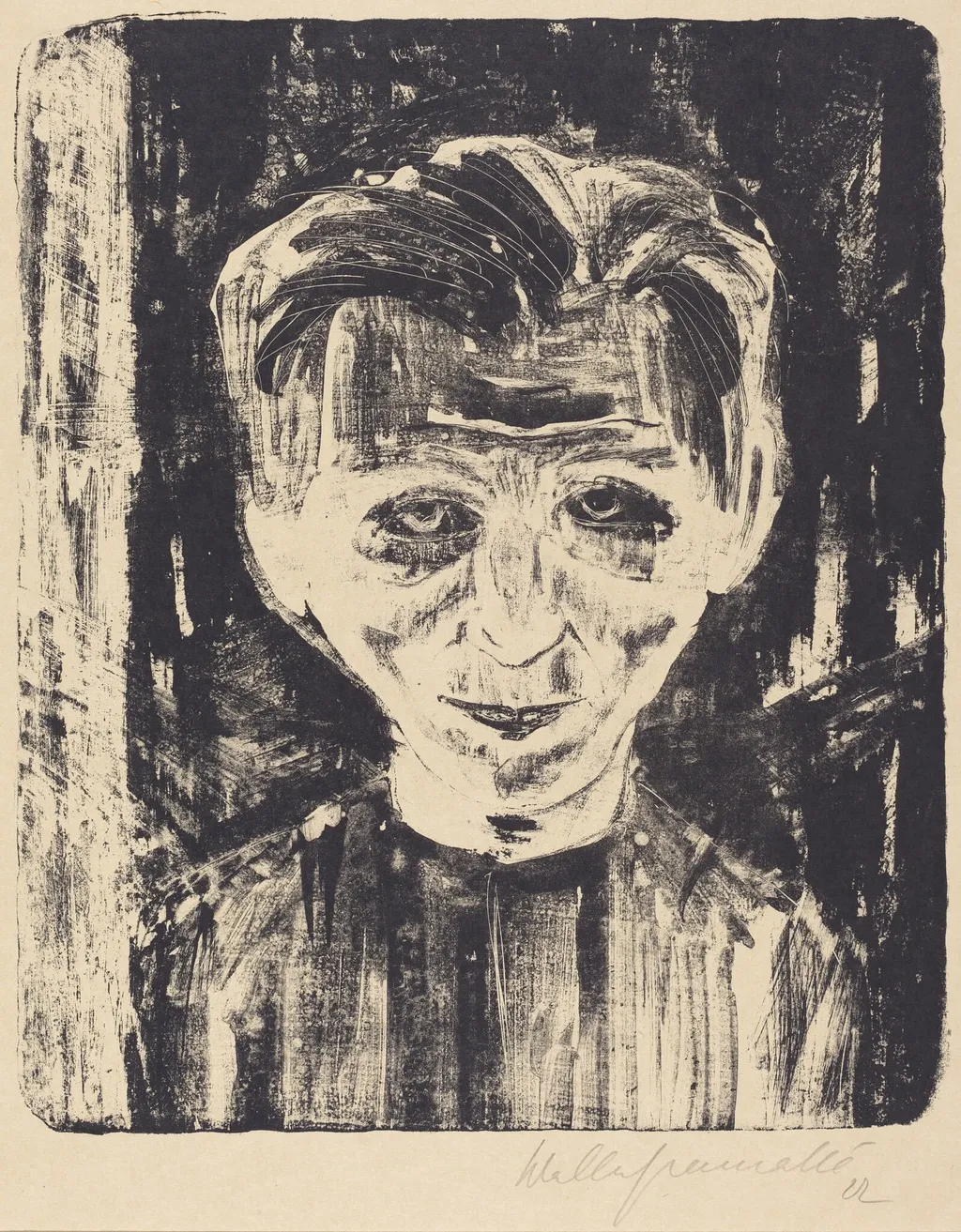 Self-Portrait, by Walter Gramatté, ink, 1922