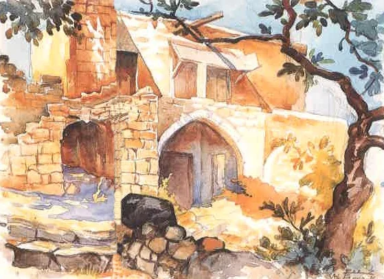 A Village House, detail