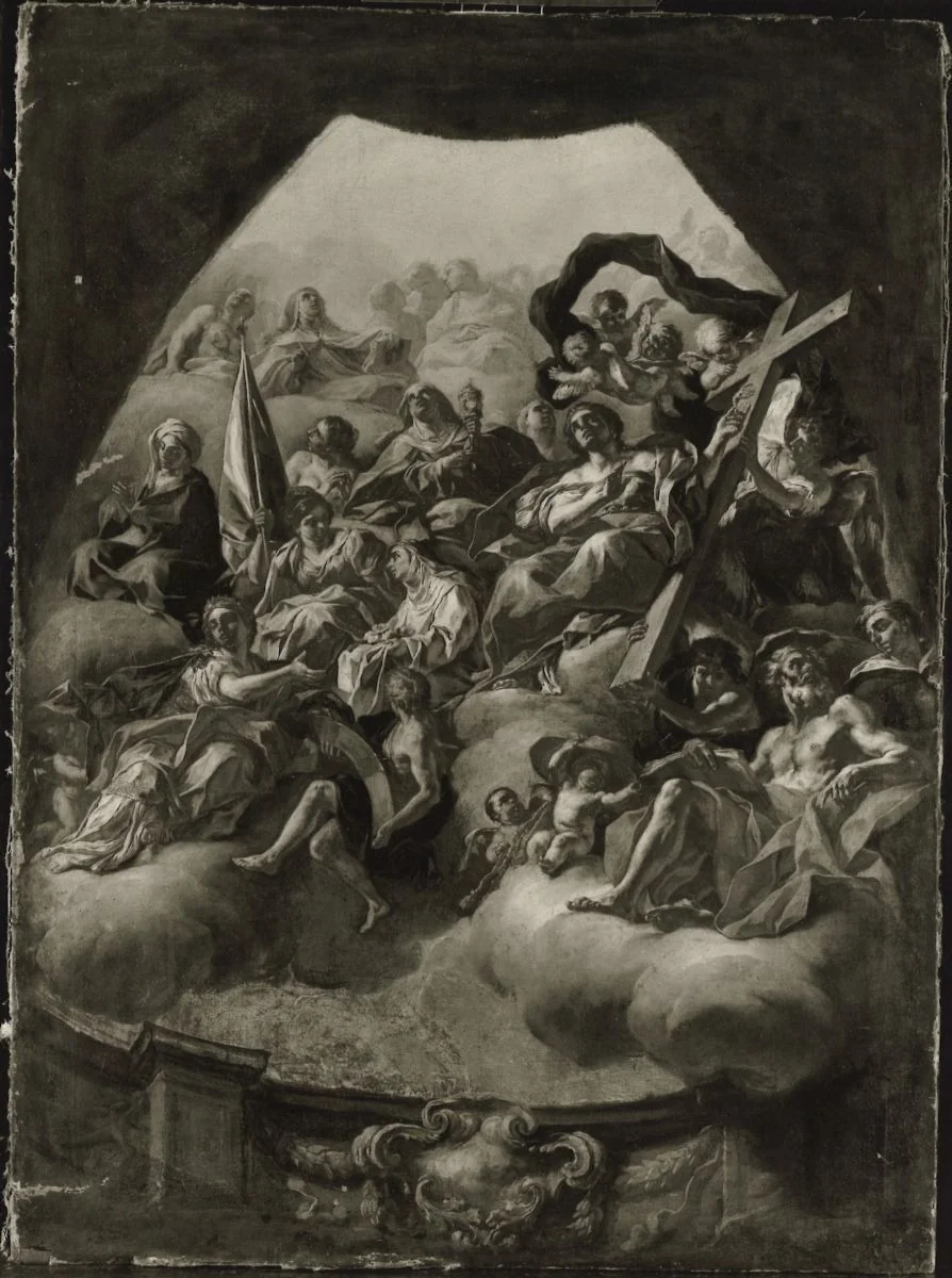 Heiligenhimmel (Ölskizze), detail