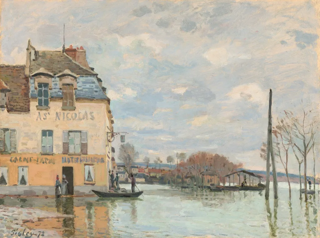 Flood at Port-Marly, by Alfred Sisley, oil, 1872