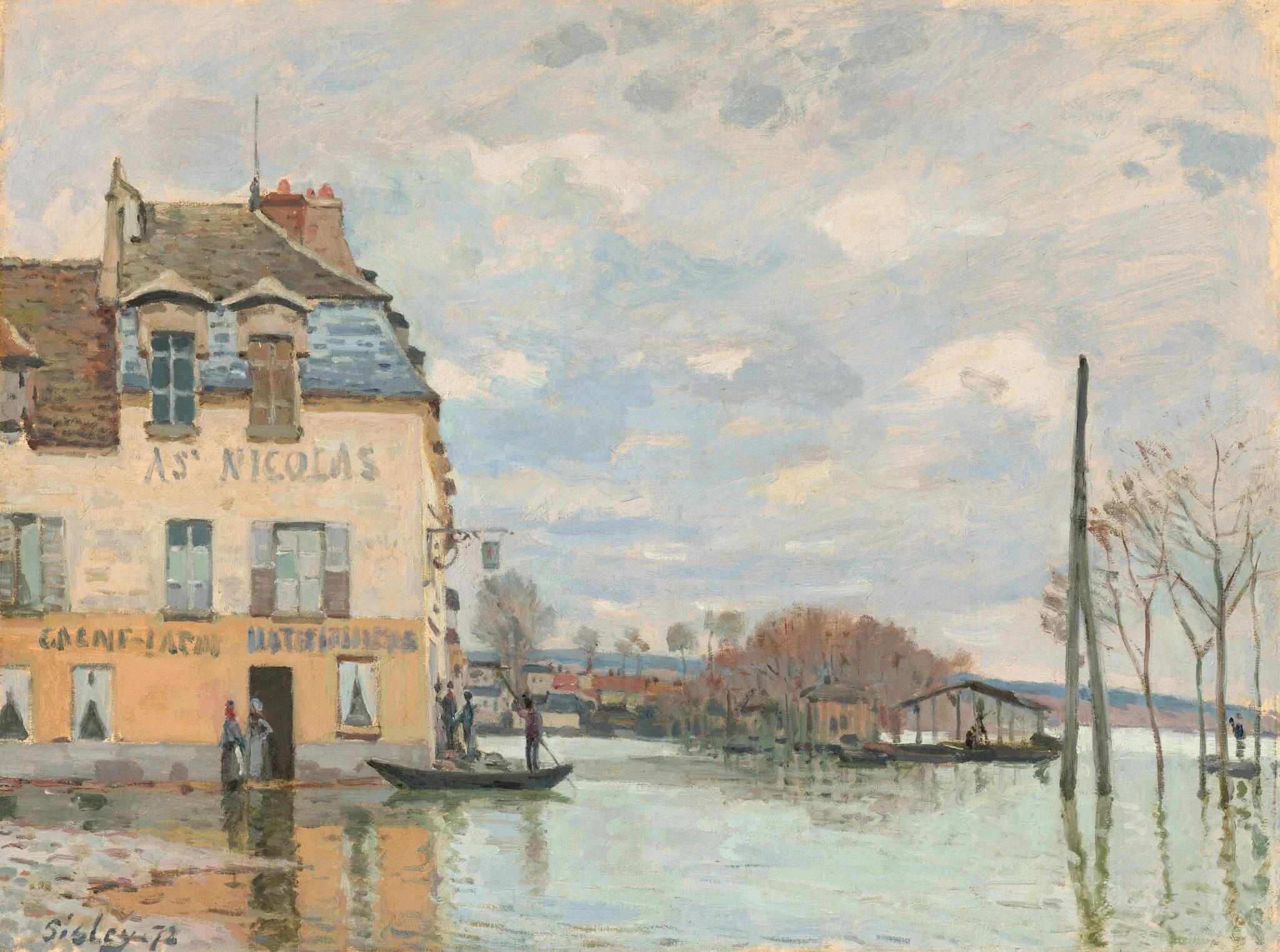 Flood at Port-Marly, detail