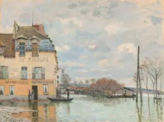 Flood at Port-Marly, by Alfred Sisley, oil, 1872
