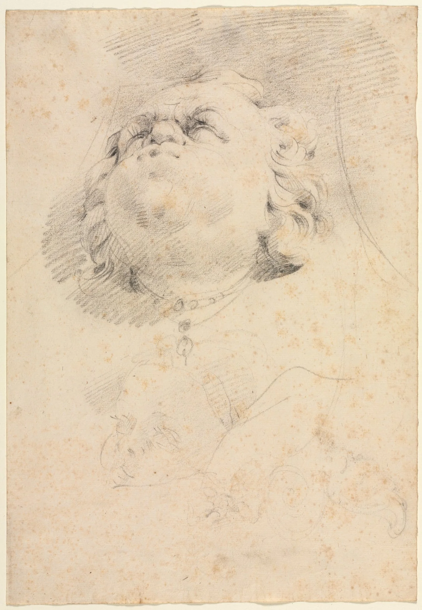 Sketch of a Heads after Giambologna's Neptune Fountain, detail