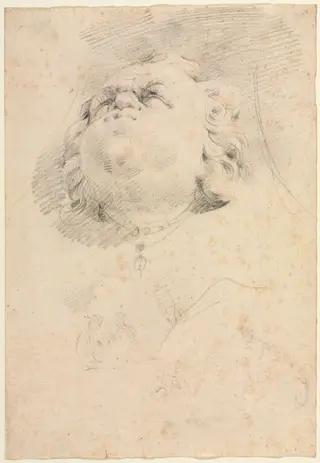 Sketch of a Heads after Giambologna's Neptune Fountain, by Christophe Veyrier, 1654