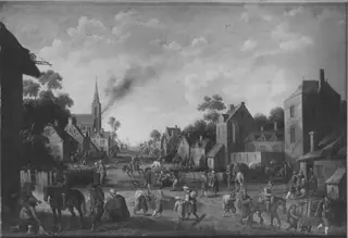 Dorfplünderung, by Joost Cornelisz Droochsloot, unspecified, 1626