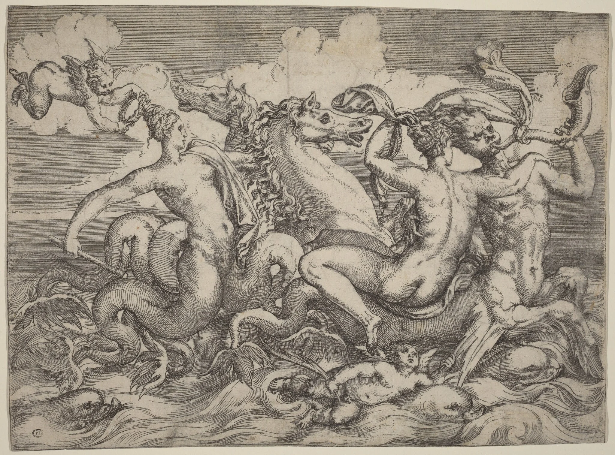 Sirens, Naiads, and Tritons, detail