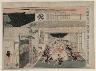 Chushingura: Act X (from the series Perspective Pictures for The Treasure House of Loyalty), by Kitao Masayoshi, 1794