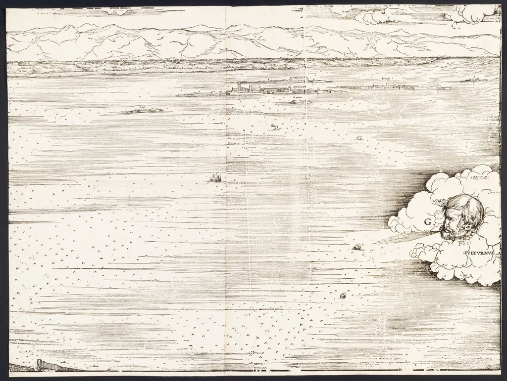 View of Venice [upper right block], by Jacopo de' Barbari, ink, 1500