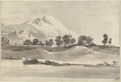 Mount Cairo from across the Melfa River, by Jean-Jacques de Boissieu, 1766