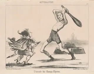 L'Hercule des Champs-Elysées, by Honoré Daumier, ink, 1851