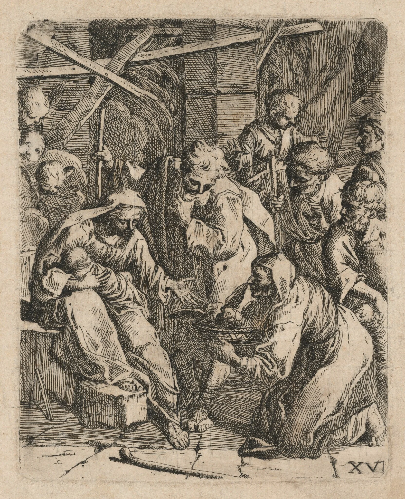 The Adoration of the Shepherds, detail