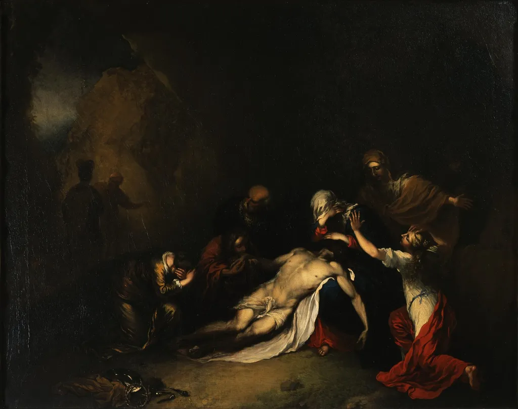Lamentation of Christ, by Christian Wilhelm Ernst Dietrich, oil, 1734