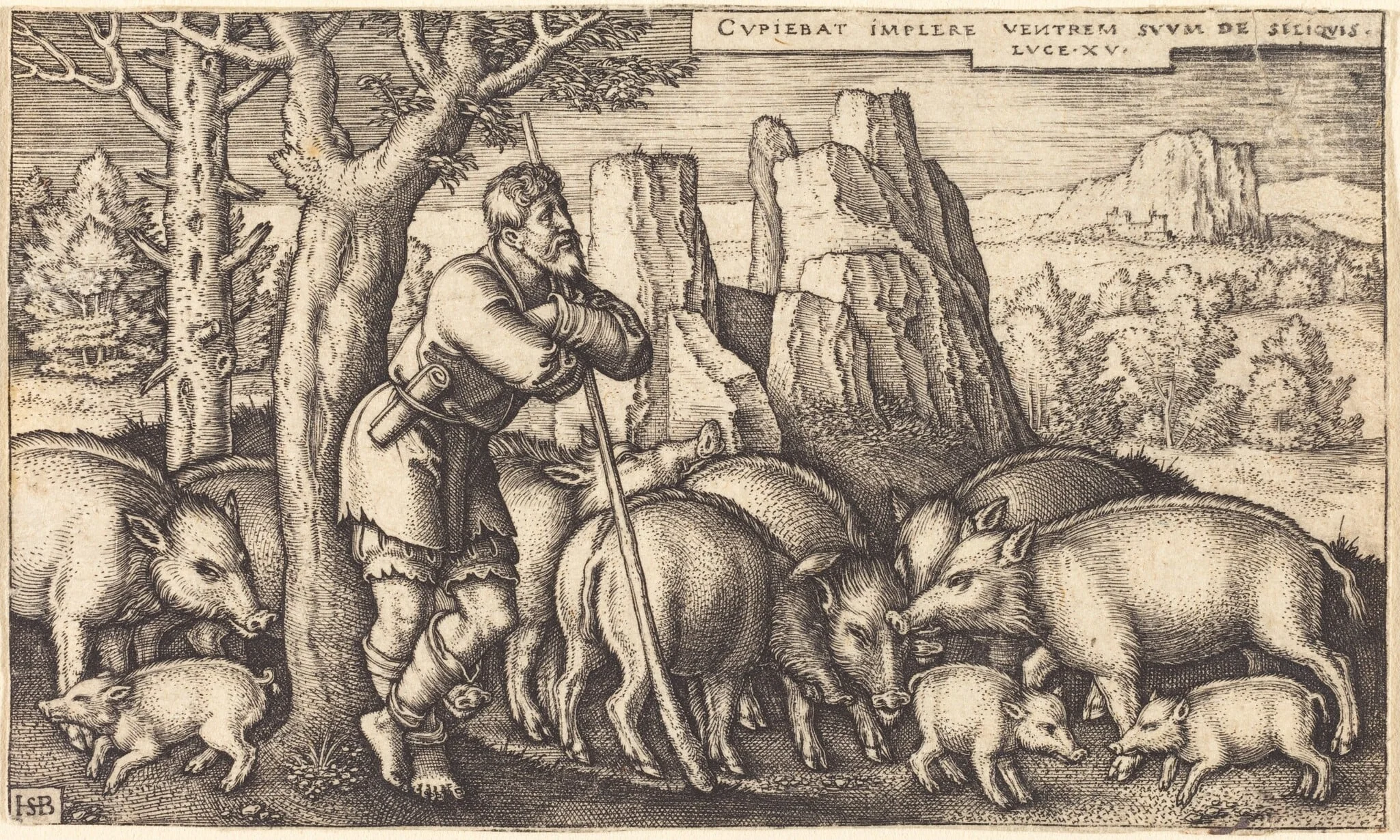 The Prodigal Son Tending the Swine, detail
