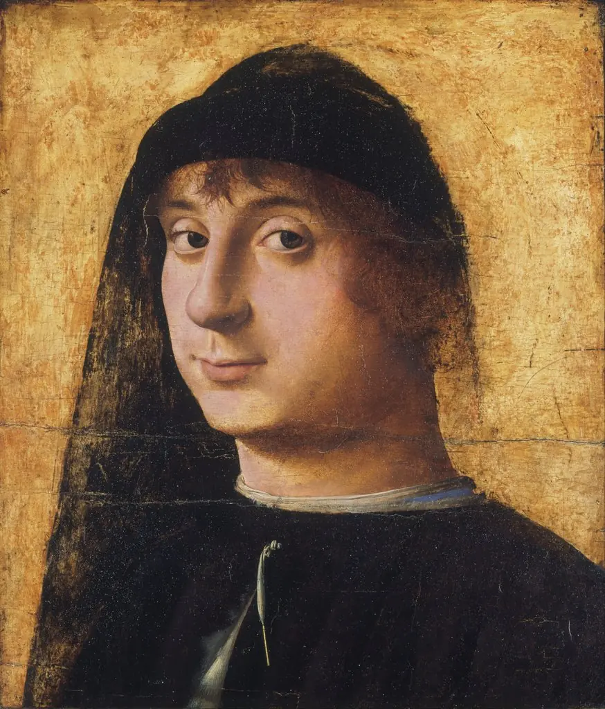 Portrait of a Young Gentleman, by Antonello da Messina, oil, 1470