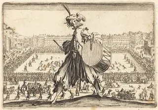 Piazza Santa Croce, Florence, by Jacques Callot, ink, 1622