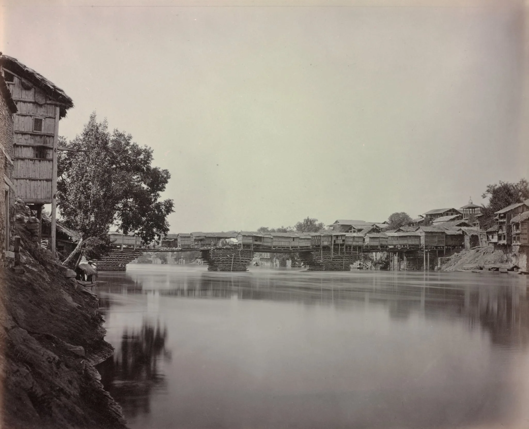 Bridge of Shops, Srinagar, Kashmir, detail