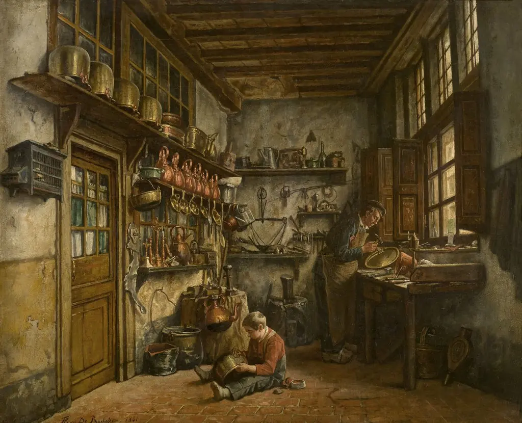 The Tinker, by Henri de Braekeleer, oil, 1861