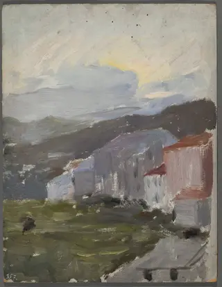 Porto Maurizia. From the journey to Italy, by Jan Ciągliński, oil, 1898