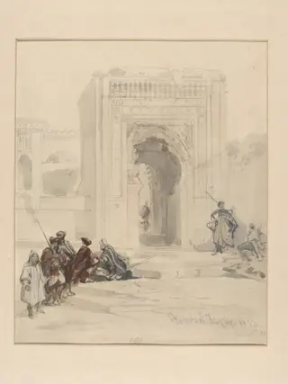 Fortress of Tangier, by David RA Roberts, watercolor, 1833