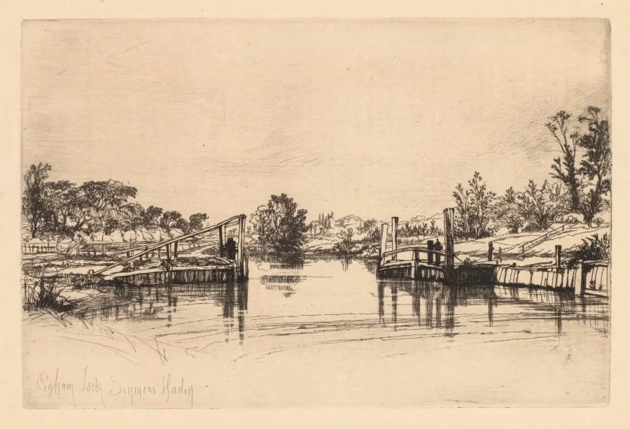 Egham Lock, detail
