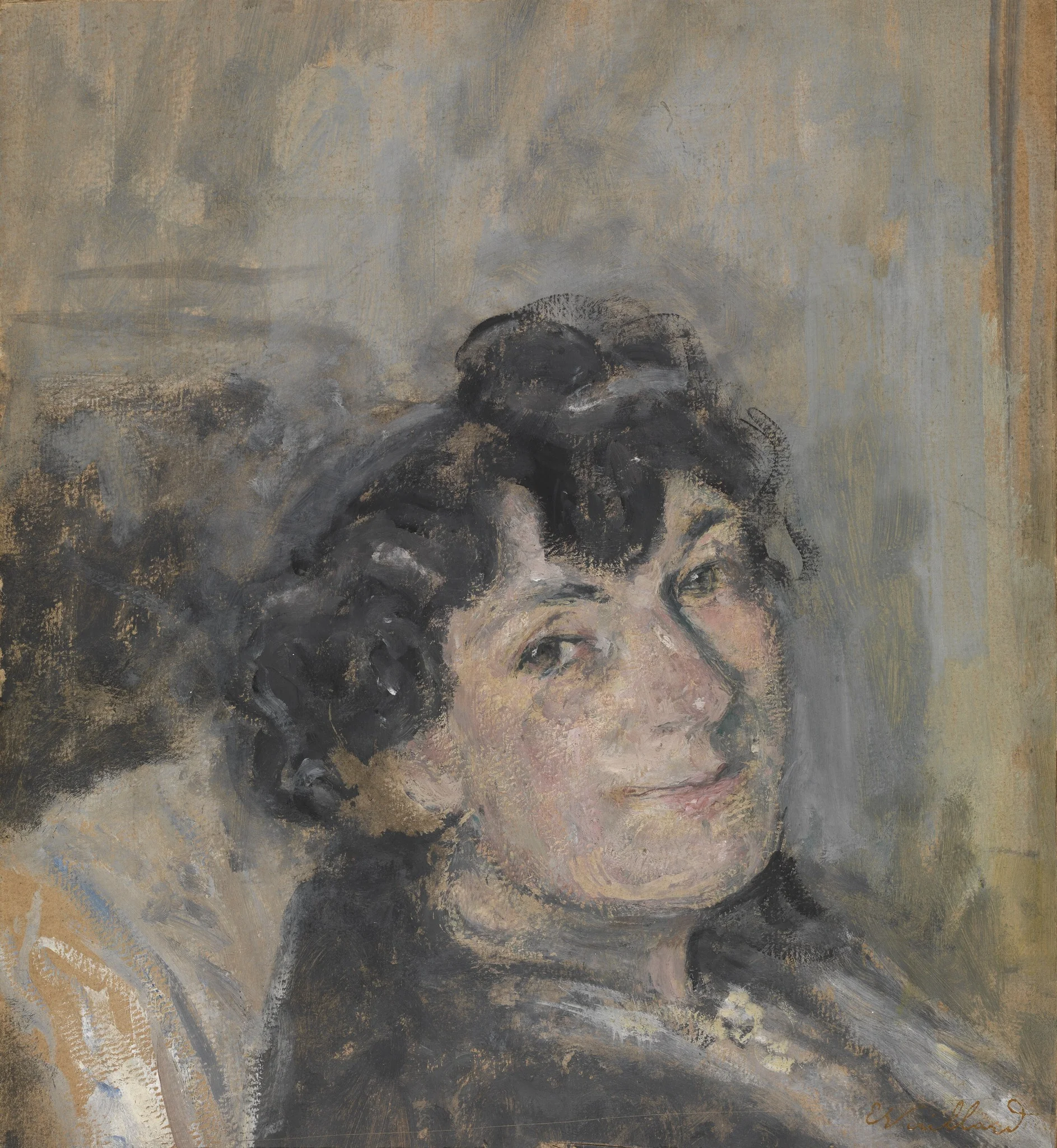 Portret van een vrouw, detail
