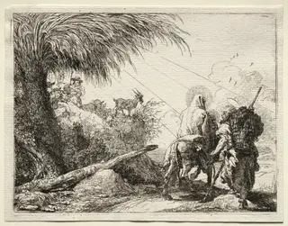 Flight into Egypt:  The Holy Family and the Palm Tree, by Giovanni Domenico Tiepolo, 1752