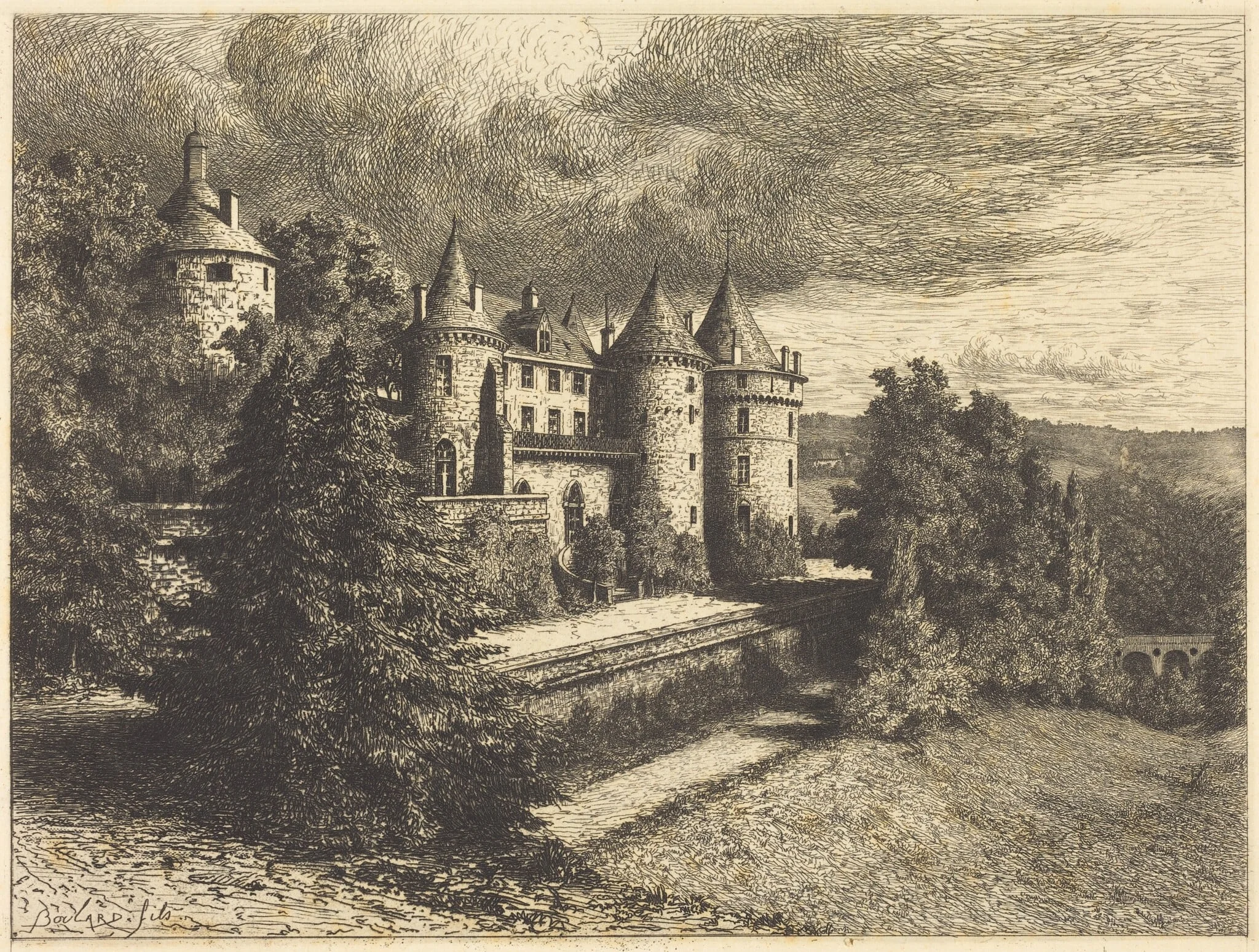 Château on a Rise, detail