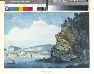 At Sorrentum, the Rocks, by Thomas Jones, watercolor, 1778
