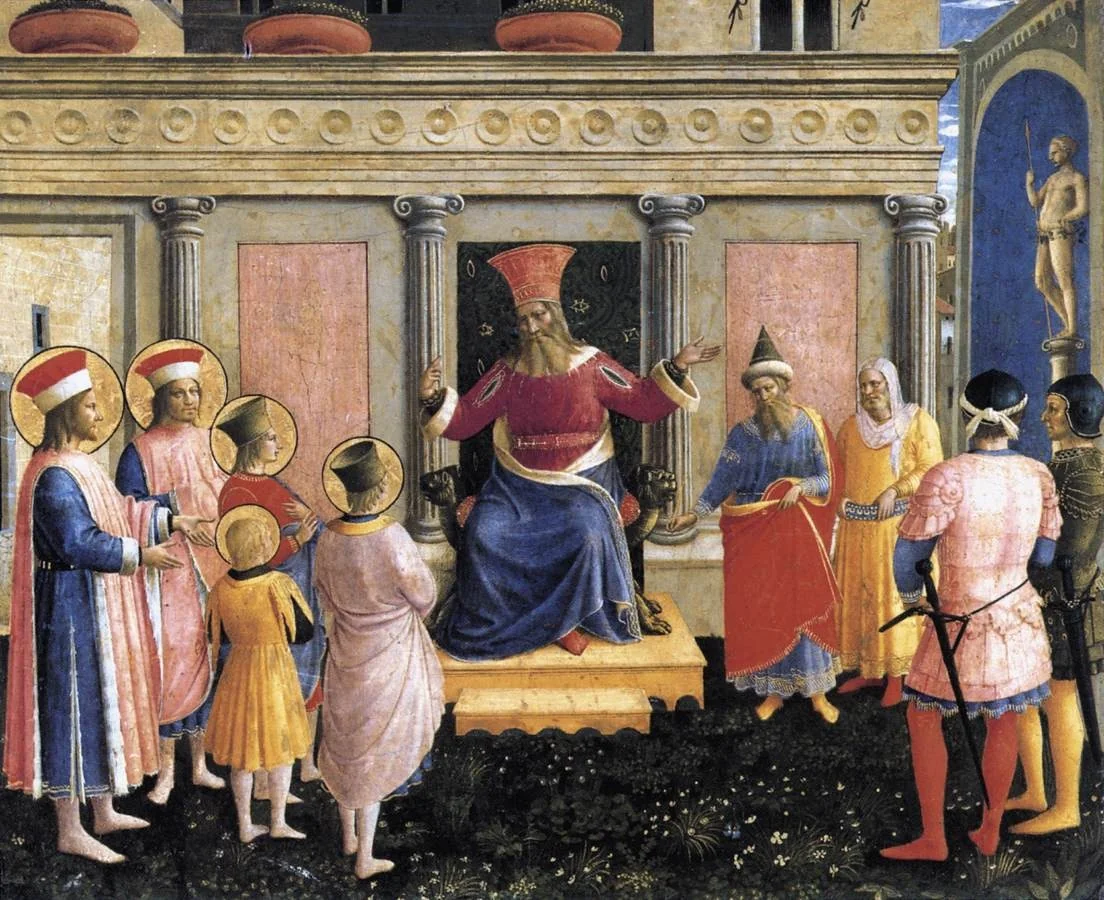 The Saints Cosmas and Damian with their Brothers before the Proconsul Lysias, detail