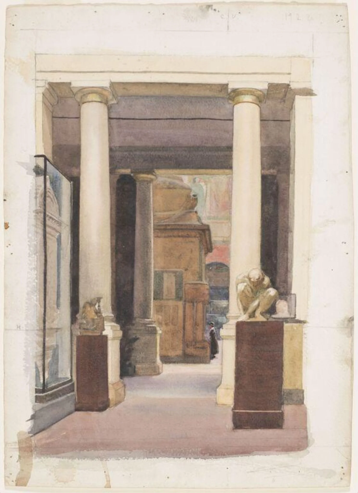 The entrance to the Cast Court containing Trajan's Column at the Victoria and Albert Museum, detail
