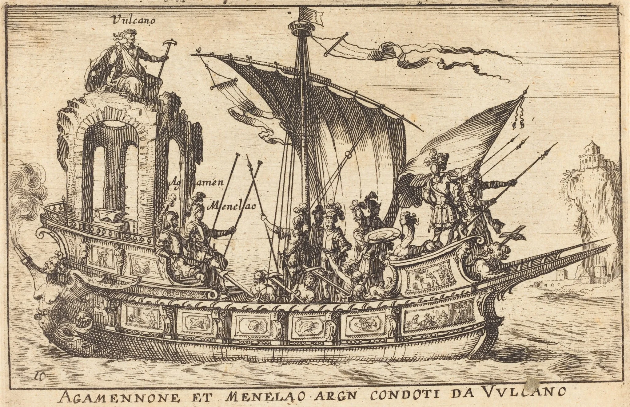 Agamennone et Menelao argn condoti da Vulcano, detail