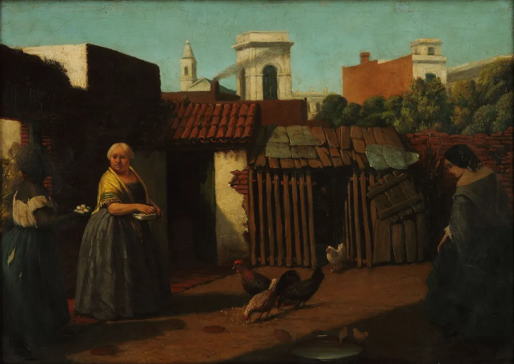 Patio porteño en 1850, by Prilidiano Pueyrredón, oil, 1850
