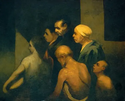 The Beggars, by Honoré Daumier, oil, 1843