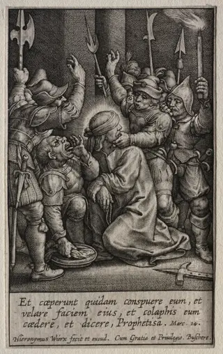 The Passion: The Mocking of Christ, by Hieronymus Wierix, 1619