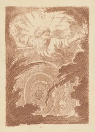 God the Father Creating the Heavens, by Jean-Charles François, chalk