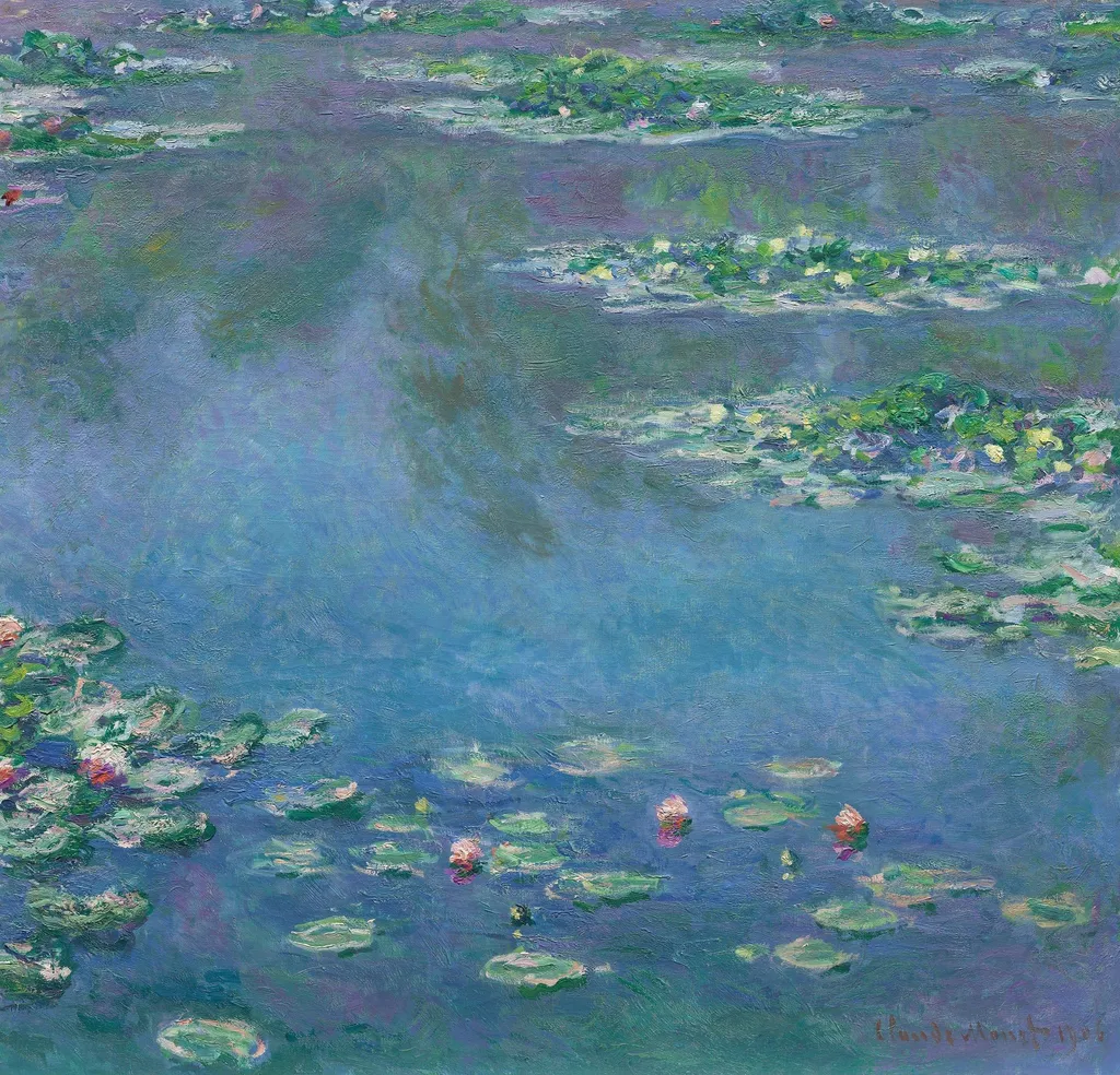 Water Lilies, by Claude Monet, oil, 1906