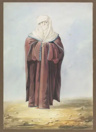 A Turkish lady in Walking Dress, by William Page, watercolor, 1820