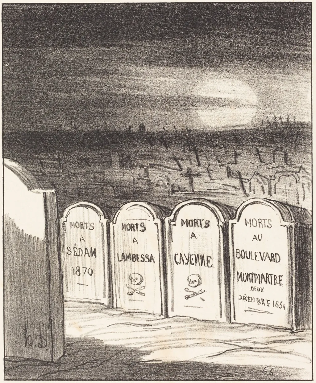 Square Napoléon, by Honoré Daumier, ink, 1870