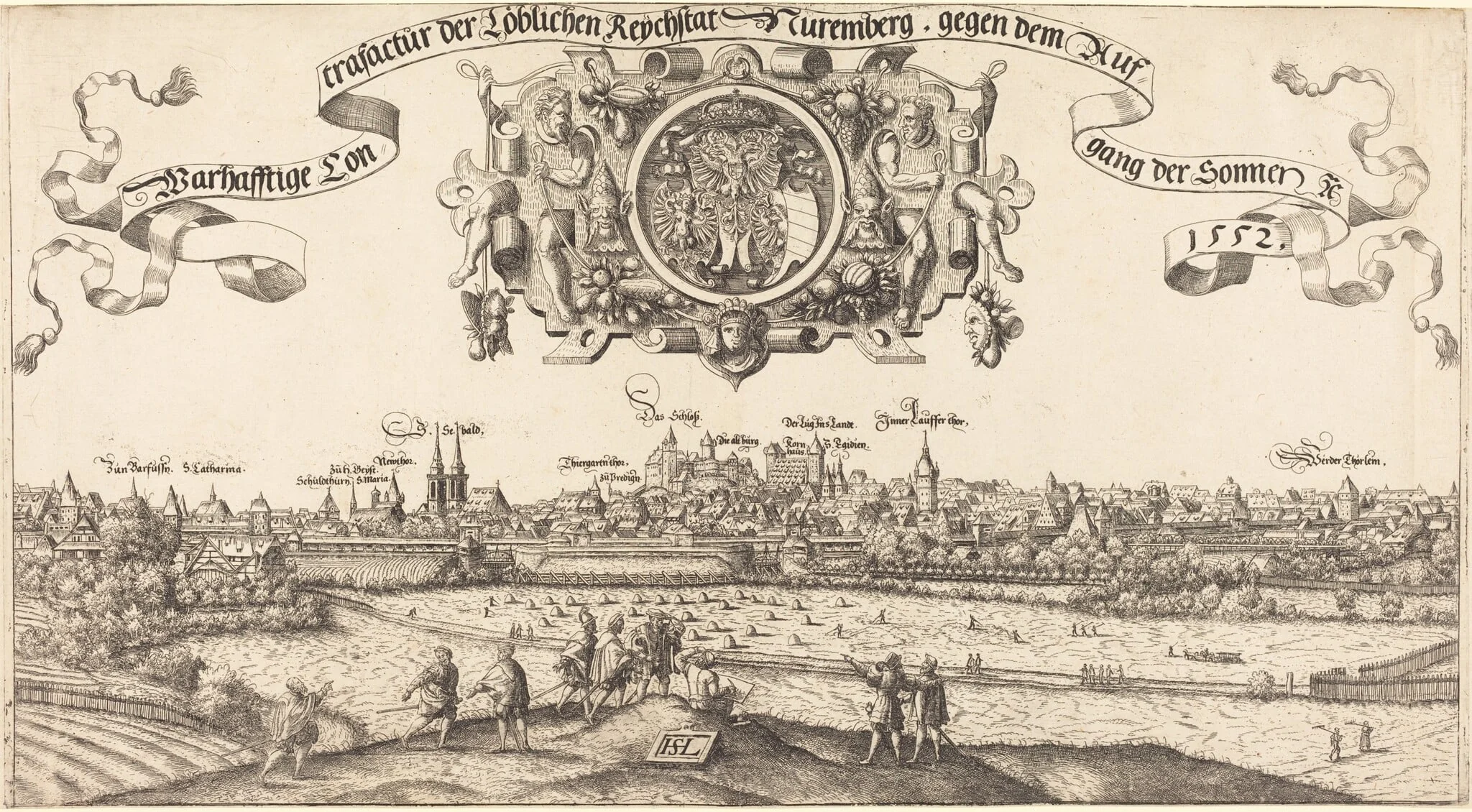 View of Nuremberg from the East [center section], detail